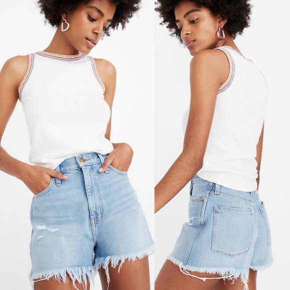 madewell mom jean short